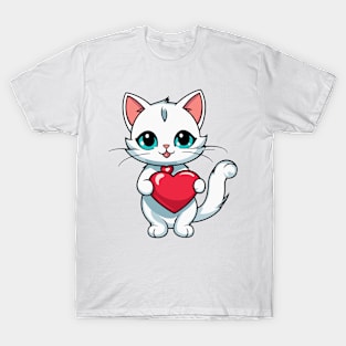 Cat Heart Balloon - Valentines Day T-Shirt